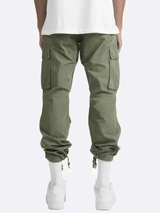 Men Cargo Pants Style Multi Pocket Joggers with Drawstring Cuffs Casual Streetwear Trousers for Outdoor - Product Image 2
