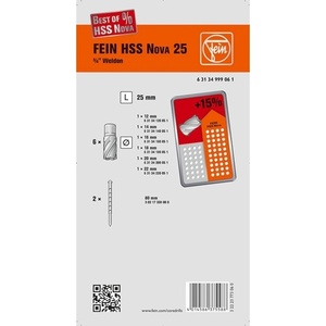 Multipurpose Core <b>Drill</b> Set 8-Piece 12-22 Mm HSS 25 Mm Cutting Depth Weldon Shank by Fein - Product Image 3