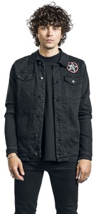 OEM/ODM conception personnalisée veste en jean unisexe à la mode noir qualité supérieure poches poitrine bouton peau de mouton cuir matelassé - Product Image 4