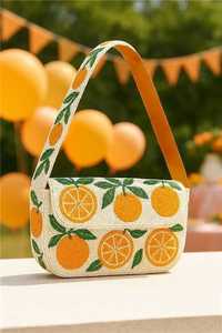 Broderie florale Sac à main avec sangle et fermeture éclair - Product Image 5