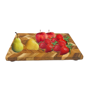 Tabla de cortar madera de teca hecha en Vietnam, alta calidad, bloques de picar, logotipo personalizado con forma de espiga - Product Image 6