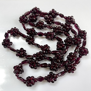 Vintage Handmade Natural Garnet <b>Beaded</b> Necklace <b>Red</b> <b>Beads</b> Wholesale ASP GEMS LT-236(z) 26 Inches - Product Image 4