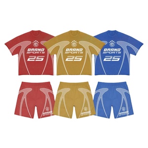 2026 Mens Sports T <b>Shirt</b> Shorts Set Athletic Print Summer 2 Piece Outfit Casual Gym Wear Streetwear Co Ord Set - Product Image 1