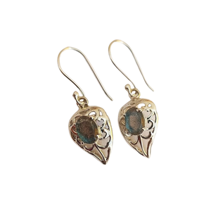 Boucles d'oreilles en pierres précieuses Labradorite Boucles d'oreilles en argent sterling massif 925 pour femmes filles, boucles d'oreilles pendantes en argent, argent - Product Image 1
