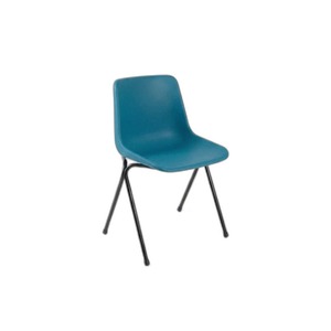 <b>Stackable</b> Plastic Polypropylene Canteen <b>Chair</b> Steel Frame Chrome Powder-Coated Durable Lightweight 8 Colors for Restaurant - Product Image 1