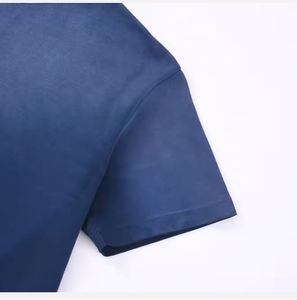T-shirt en coton lavé à la pierre unisexe personnalisé Boxy Fit en chanvre privé graphique minéral acide doux pré-lavé T Shirt Tees Blue Color Slim - Product Image 2