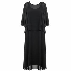 Vestido de Talla Grande con Capa Transparente, Poliéster Transpirable, Elegante, Holgado, para Fiestas Nocturnas, Estilo Cómodo para Mujer - Product Image 1