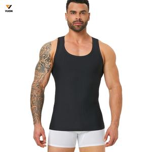 Camiseta sin mangas de algodón de alta calidad personalizada para hombre, ropa deportiva para entrenamiento, camisetas sin mangas de gimnasio en blanco de punto con gofres - Product Image 6