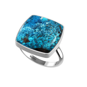 925 Sterling Silver Ring Bezel Setting Natural <b>Turquoise</b> Gemstone Mix Shapes Classic Wedding Party Trendy Fashionable Unisex - Product Image 2