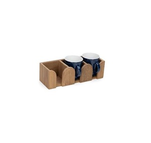 Ensemble de plateaux en bois multifonctionnels, porte-boissons en bois adapté aux moments de thé et de café - Product Image 1