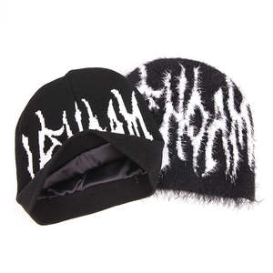 Gorros de Lana de Mohair Personalizados, Estilo Hip Hop Europeo y Americano, Unisex, con Bordado 3D Ajustable - Product Image 1
