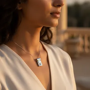 "Modern Rhodium-Plated 925 Silver <b>Ruby</b> Charm Pendant for Women" - Product Image 3