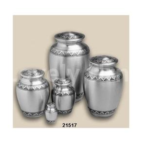 Urnas grises Diseño de hoja en relieve para cenizas humanas Urnas funerarias Juego de 5 urnas - Product Image 1