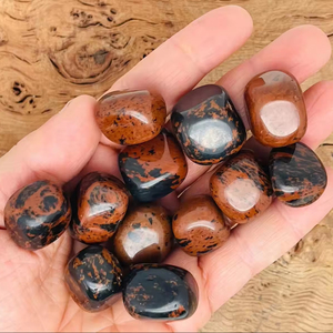 หินมะฮอกกานีหินภูเขาไฟธรรมชาติแกะสลักคริสตัลหินฮวงจุ้ยสำหรับการป้องกันการรักษาเรกิ - Product Image 3