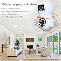 Caméra de sécurité à ampoule SZYOUMY à double objectif 4MP 360°, audio bidirectionnel, WiFi, culot E27, rotation 355/90°