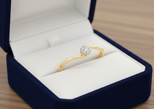 แหวนทองลายคลื่นไขว้ประดับดอกไม้ ดีไซน์หรูหรา ทันสมัย เหมาะเป็นของขวัญสำหรับงานหมั้น งานแต่งงาน และวันครบรอบสำหรับเธอ - Product Image 3