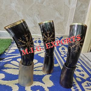 Corne à boire viking avec support en corne - Product Image 5