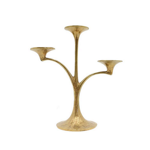 Candelabro Decorativo de Latón Color Dorado, Portavelas de Tamaño y Forma Personalizados a Precio Económico - Product Image 1
