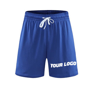 Short de sport d'été en maille avec logo personnalisé pour hommes, toile à séchage rapide brodée, style hip hop décontracté en gros - Product Image 2