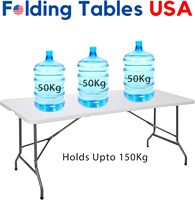 Großhandel 6ft Moderne Klapptische für Draußen, Rechteckige HDPE-Tischplatte für Partys, Essen, Vermietung, Picknick, Wohnzimmer