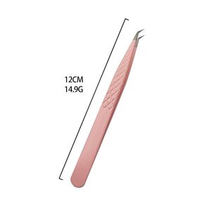 Juego de Pinzas de Precisión Profesionales de Acero Inoxidable Rosa con Mango Antideslizante para Extensión de Pestañas y Trabajos de Belleza Finos - Product Image 5