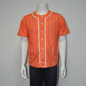 Ensemble d'uniformes de baseball personnalisés de couleur orange, respirant, en polyester, imprimé par transfert thermique, vêtements d'équipe, OEM, maillot d'entraînement sportif - Product Image 4