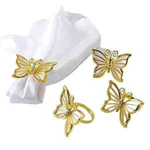 Anneau de serviette en laiton pour vaisselle, anneau de serviette de Table, décor de Table, anneau de serviette en laiton, conception de papillon antique - Product Image 1