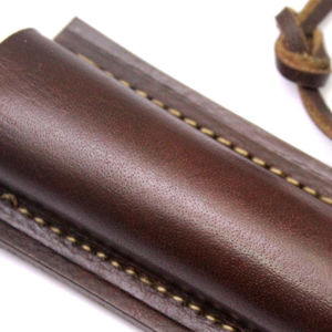 Funda de Cuero OEM Barata, Producto de Fábrica, Cuero de Grano Rico, Hecha a Mano, Impermeable, Correa Ajustable, Funda para Cuchillos de Hoja Fija - Product Image 2