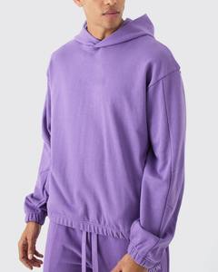 Design personnalisé hommes grande taille sweats à capuche d'hiver 100% coton doublé intérieur polaire uni teint motif à capuche col automne pull à capuche - Product Image 2