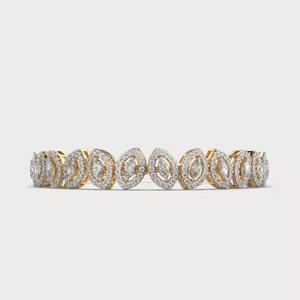 Latest 18K Yellow \<b>Gold</b> Tennis Classic <b>Bracelet</b> Simple Unique Design clarity Moissanite Diamond Studded <b>Bracelets</b> & <b>Bangles</b> - Product Image 6