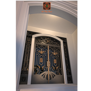 Portes en fer forgé KHP, double entrée, haute qualité, artisanat forgé à la main, élégante double entrée pour grandes villas et maisons de luxe. - Product Image 4