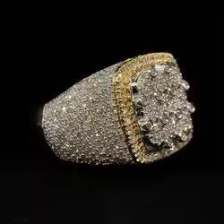 8.00Ct Ice Out VVS Moissanite oro amarillo corte redondo diamante Hip Hop aniversario anillo para Unisex 925 plata esterlina - Product Image 6