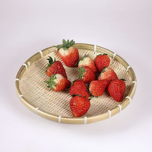 Vente en gros de plateaux ronds en bambou du Vietnam Plateau de service fait main écologique avec finition en rotin naturel pour restaurant-SR20107 - Product Image 3