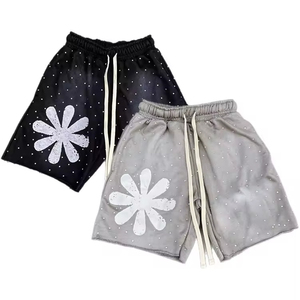 ผ้าฟรนซ์เทอร์รี่สำหรับผู้ชายเสื้อผ้าลำลองซักด้วยกรดทำจากผ้าฝ้าย100% สั้น - Product Image 2