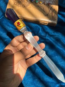 คริสตัลรักษาความสมดุลของเรกิแท่งพลอยอเมทิสต์ไม้เซเลไนต์สำหรับทำความสะอาดพลังงาน - Product Image 5