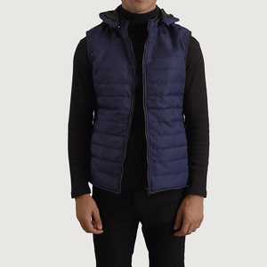 Gilet matelassé zippé pour homme, veste sans manches d'hiver, vêtement d'extérieur décontracté et chaud - Product Image 6
