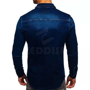 เสื้อเชิ้ตยีนส์แขนยาวผู้ชาย ผ้าฝ้าย 100% สำหรับฤดูร้อน - แฟชั่นใหม่ สวมใส่สบาย ระบายอากาศได้ดี แห้งเร็ว คุณภาพสูง บริการ OEM - Product Image 4
