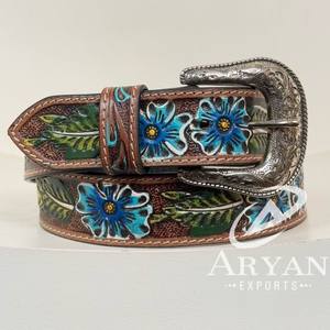 Nuevo estilo de alta calidad de moda personalizada cinturón de cuero de vaca mecanizado a mano para hombres y mujeres cinturones de cuero genuino de vaca ajustables - Product Image 1