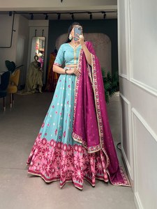 Lehenga Choli nuptiale en soie de haute qualité avec un travail complet à la mode Lehenga réception Lehenga Choli avec un design simple - Product Image 5