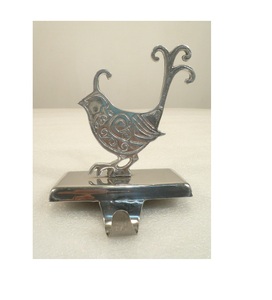 Modern Look High Quality Aluminium Tweet Bird <b>Stocking</b> <b>Holder</b> for Home Living Room Christmas Decorative Item - Product Image 1