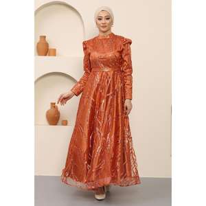 Robe de soirée décontractée ElbiseStone coupe trapèze avec taille naturelle - Product Image 3