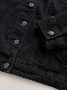 High Demand Quick Dry Black Women's Fuller Bust Fitted Denim Jacket Button <b>Fastening</b> Designed For Women For All Seasons Comfort - Product Image 3