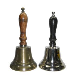 Campana de mano de latón náutico de diseño único con mango de madera, campana colgante de pared, campana de escritorio, artículo decorativo para el hogar, diseño elegante - Product Image 3