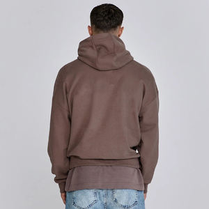 Sweat à capuche d'hiver pour homme de haute qualité, personnalisé avec logo imprimé en 3D en relief, 100 % coton, teint uni, délavé, coupe oversize - Product Image 6