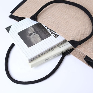 Premium Quality Custom Printed Eco-Friendly Reusable <b>Drawstring</b> Closure Hand Carry Striped Pattern Jute Shopping <b>Bag</b> Wholesale - Product Image 5