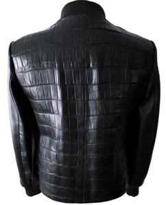 Wholesale Winter Thick Cowhide Leather with Crocodile Jacket Embossed <b>Viscos</b> Lining Zipper Closure Breathable OEM From Pakistan - Product Image 3