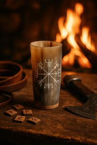 Corne à boire Viking artisanale de qualité en corne naturelle, 200-250 ml, 6 pouces, vintage, cadeau d'affaires, compatible lave-vaisselle, pour boissons froides - Product Image 3
