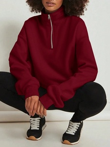 Sudaderas de cuello redondo de algodón 100% personalizadas de fieltro Lupin para mujer, superventas, estampado de letras holgadas para invierno y otoño, venta al por mayor - Product Image 5