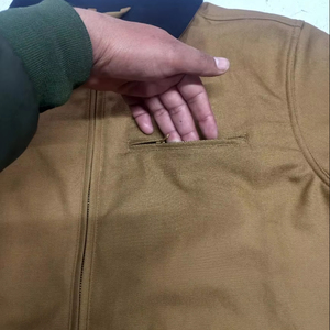 Factory Supply Brown Canvas Cotton Duck Polyester Lined Zipper Casual Construction Mechanic <b>Workers</b> Work <b>Jacket</b> - Product Image 5