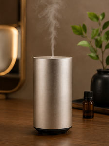 Metallic Aroma <b>Diffuser</b> Ultrasonic <b>Essential</b> <b>Oil</b> Humidifier Cylinder Air Fragrance Machine <b>for</b> Bedroom Home - Product Image 2